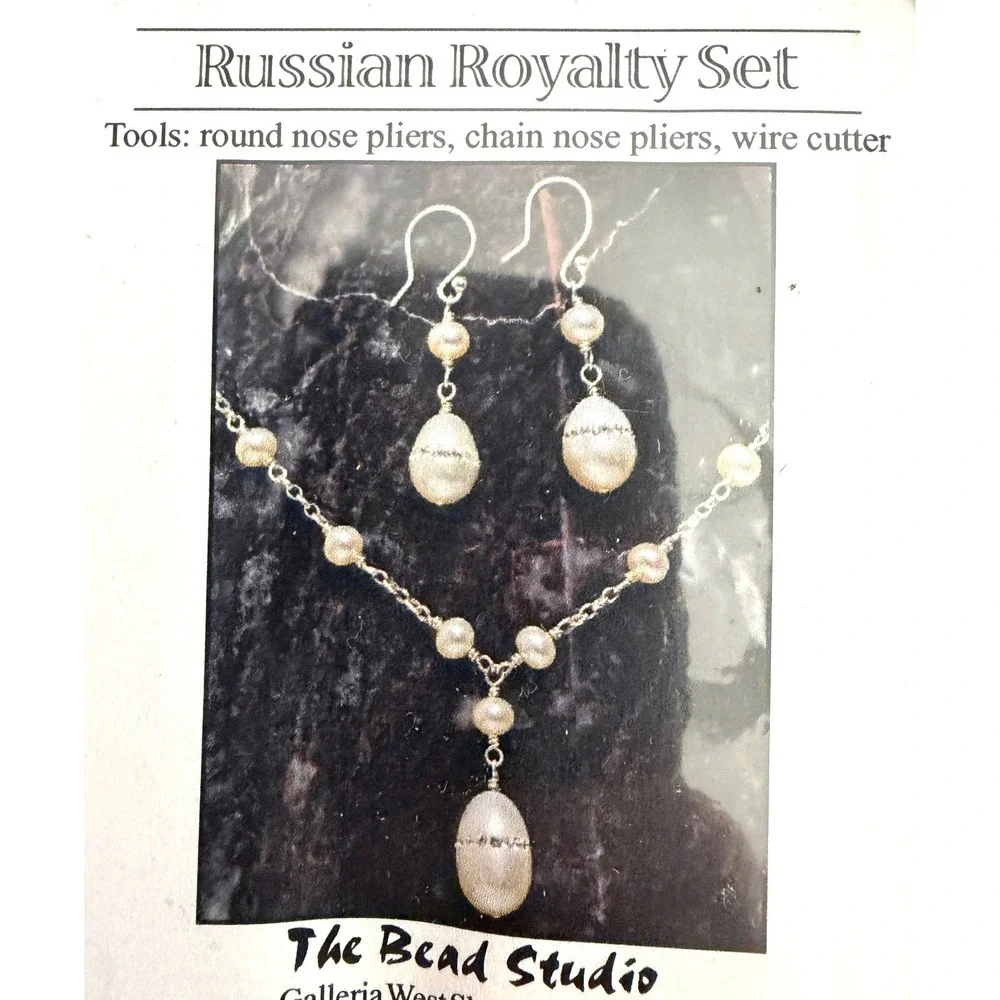 Jewelry Kit Bead Studio Royalty Necklace Earrings Rhinestone Simulated Pearl DIY